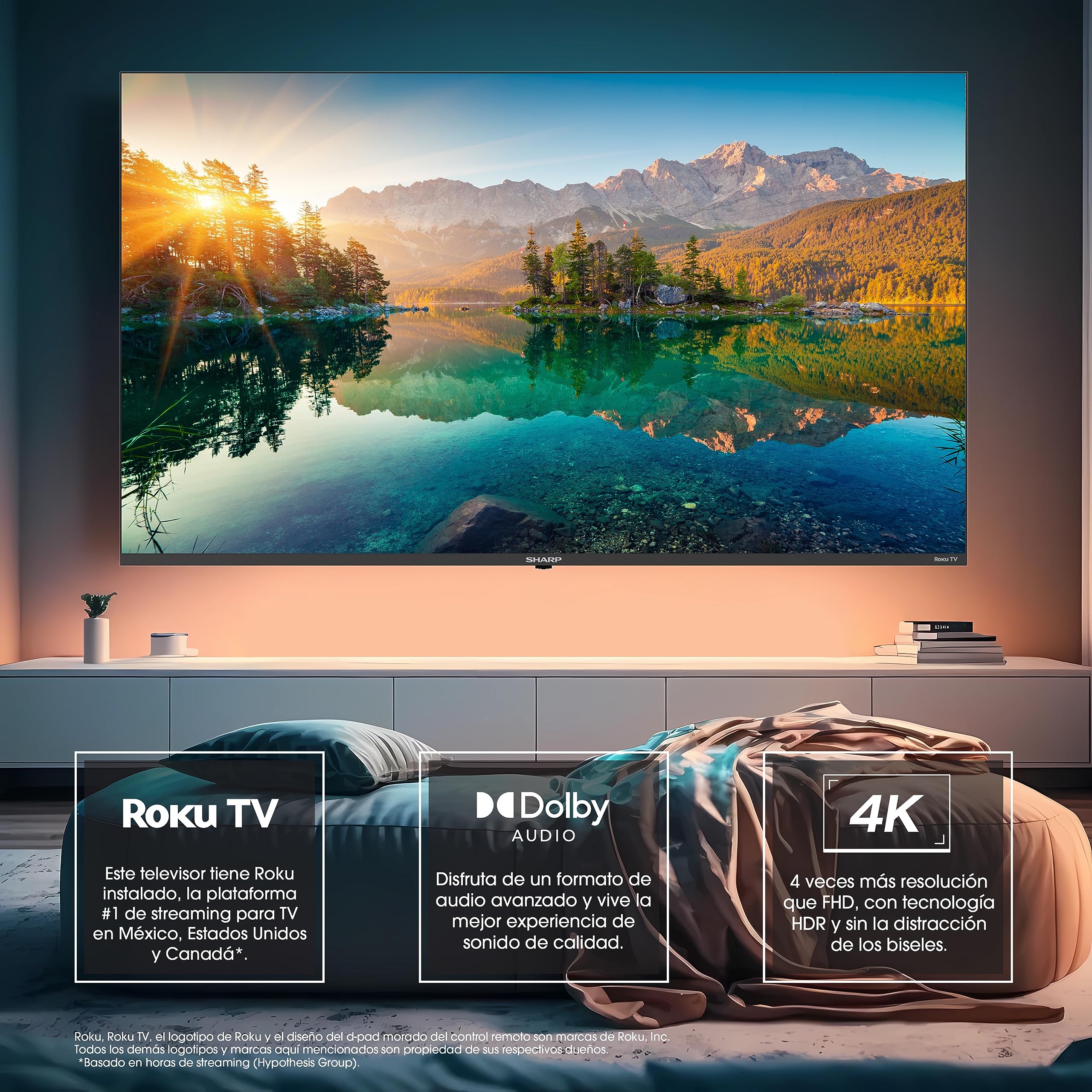 Sharp Roku Tv 4K Ultra Hd With Hdr10 (75'')